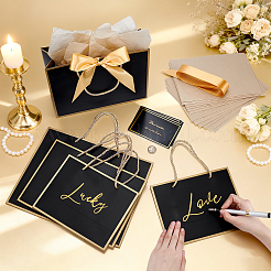 20 Stück Geschenktüten aus Papier in 3 verschiedenen Ausführungen mit goldfarbenem Polyesterband&nbsp;ABAG-WA0001-36B