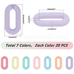 140 Stück 7 Farben Acryl U-förmiger offener Verbindungsring&nbsp;SACR-PH0001-04