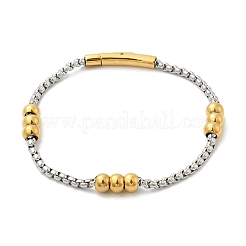 Bracelets à chaîne à billes en acier inoxydable 304 pour femmes et hommes&nbsp;BJEW-Z087-22GP