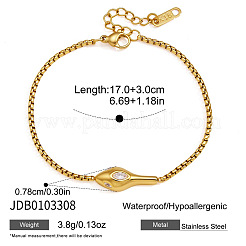 Armbänder aus Edelstahl 304 mit Pavé-Fassung aus klaren Zirkonia in Schlangenkopfform für Damen&nbsp;WG9C8AF-01