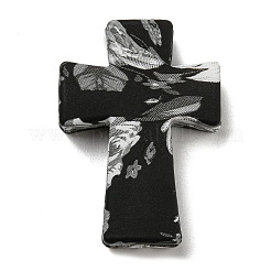 Kreuz mit Blumen-Silikon-Fokalperlen&nbsp;X-SIL-G006-02G