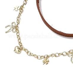 304 Edelstahl & Legierung Herz Bowknot Kleeblatt Charm Messing Kabel Kette Tasche dekorative Ketten&nbsp;FIND-JF00180