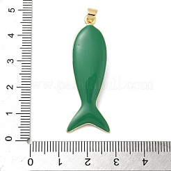 Micro pesce ottone spianare pendenti zirconi&nbsp;KK-K408-49G-06