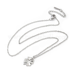 Collares colgantes de acero inoxidable 304 con trébol&nbsp;NJEW-M109-01P