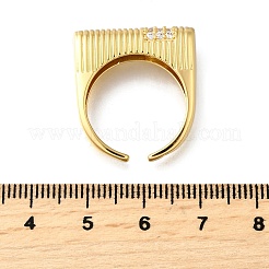 Bagues ouvertes réglables en laiton avec micro pavé de zircones cubiques pour femmes&nbsp;RJEW-K292-10G