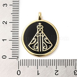 Emaille-Anhänger aus Messing mit Gestellbeschichtung&nbsp;KK-D047-06G-02