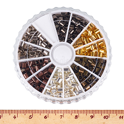 Spalte Messingrohr Crimp Perlen 6 Farben in 1 Box für Schmuck machen&nbsp;KK-PH0007-02-NR