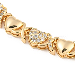 Bracelets à maillons en laiton doré avec micro pavé de zircone cubique&nbsp;BJEW-P314-A09-G