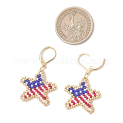Perles de rocaille de verre pendent des boucles d'oreilles&nbsp;EJEW-MZ00695