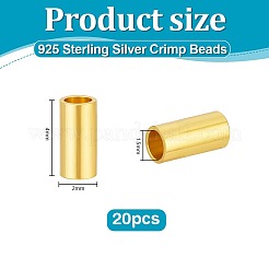 20 Stück 925 Sterlingsilber-Abstandsrohrperlen&nbsp;STER-PH0004-75B