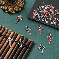 20 Stück 2 Farben Legierung Emaille Anhänger&nbsp;FIND-YW0012-42