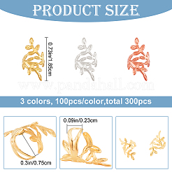 300 Stück 3 Farben Eisen-Dreadlocks-Flechtperlen&nbsp;FIND-CP0001-51