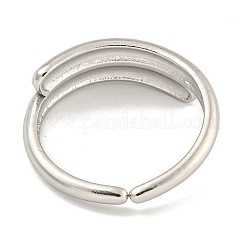 Anello polsino aperto bypass in acciaio inossidabile 304 anti-ossidazione per donna&nbsp;RJEW-A043-16P