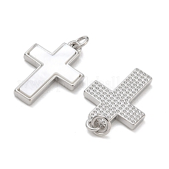 Pendentifs en laiton plaqué et coquillage blanc&nbsp;SH-CBA6629-34P