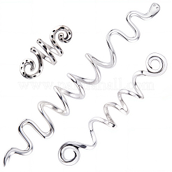 6 Stück 3 Stile Legierung Haar Spule Manschetten&nbsp;OHAR-SC0001-11B