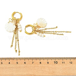 Ohrringe aus Edelstahl 304 mit natürlicher Süßwassermuschel und Perle für Damen&nbsp;EJEW-JE07214
