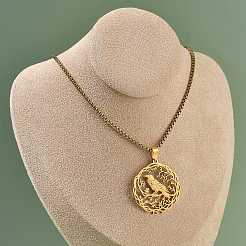 Colliers à chaîne en acier inoxydable 201 avec pendentif colibri creux pour femmes et hommes&nbsp;NJEW-M086-05G