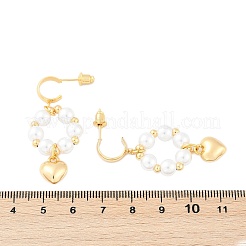 Ohrstecker mit Perlen aus Messing und ABS-Kunststoff&nbsp;EJEW-U040-19G