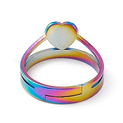 Ionenplattierung (IP) 201 Edelstahl Herz verstellbarer Ring für Frauen&nbsp;RJEW-K238-04M