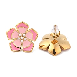 Boucles d'oreilles à tige en acier inoxydable 304 et émail&nbsp;EJEW-Z081-04G