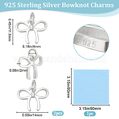 2 Stück 925 Sterlingsilber-Schleifenanhänger&nbsp;STER-BBC0007-89