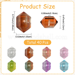 40pcs 8 colores cuentas de murano hecho a mano transparente&nbsp;LAMP-YW0004-37