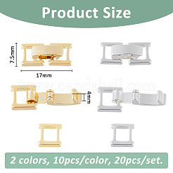 20 fermaglio per cinturino in ottone ecologico in 2 colori&nbsp;KK-FH0007-66