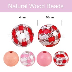 Bemalte Naturholzperlen&nbsp;WOOD-SZ0001-10