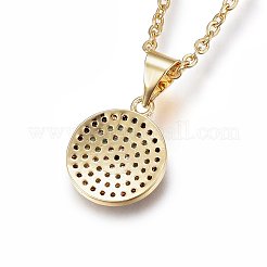 Colgante de latón micro pavé colgante de circonio cúbico&nbsp;NJEW-L146-02