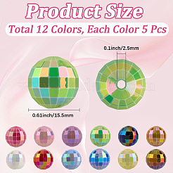 60cs 12 Farben UV-Beschichtung Regenbogen schillernde Acrylperlen&nbsp;PACR-PA0001-11