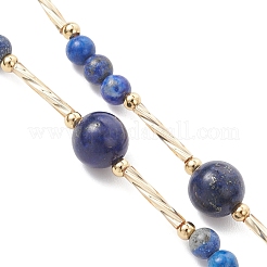 Lariat-Halsketten aus natürlichem Lapislazuli (rund und in Nuggetsform)&nbsp;NJEW-JN05727