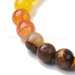 Bracciali elastici con perline rotonde in pietre preziose miste naturali e sintetiche per le donne&nbsp;BJEW-JB11056