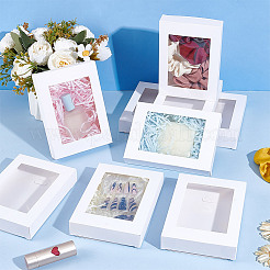 Rechteckige Keksschachteln aus Papier mit klarem Fenster&nbsp;CON-WH0107-02C-02