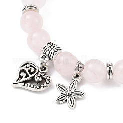 Natürliche runde Perlen-Stretch-Armbänder aus Rosenquarz&nbsp;BJEW-JB09900-02