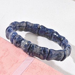 Stretch-Armbänder aus Bambus-Natursodalithperlen für Damen und Herren&nbsp;BJEW-K304-01E