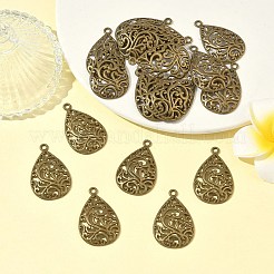Pendentifs en forme de larme en alliage de style tibétain&nbsp;TIBEP-Q041-042AB-NR