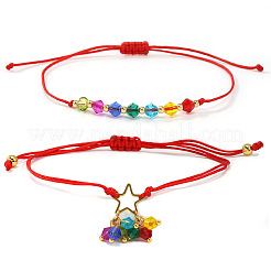 2 bracciale regolabile con perline di vetro intrecciate&nbsp;ER5290-1