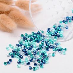 Bleu mix perles carribean de perles de verre nacrées&nbsp;HY-X006-4mm-03
