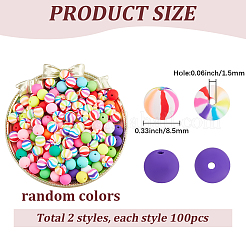 2 sac de 1 styles de perles en argile polymère faites à la main&nbsp;CLAY-SC0002-85B