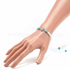 Natürliche geflochtene Perlenarmbänder aus malaysischer Jade und Howlith&nbsp;BJEW-JB08065-01