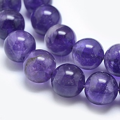 Natürlichen Amethyst Perlen Stränge&nbsp;G-E481-03-8mm