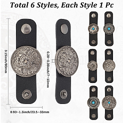 6 Stück 6 Stile PU-Leder Leder Schal Schnalle Clips&nbsp;FIND-CY0001-87