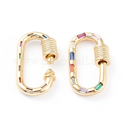Messing Micro Pave Zirkonia Schraube Karabiner Schloss Charms&nbsp;ZIRC-L093-58B-G