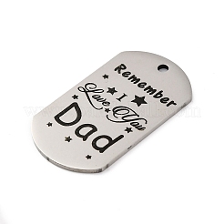 Pendentifs en acier inoxydable 201 anti-ternissement&nbsp;STAS-R002-02P-12