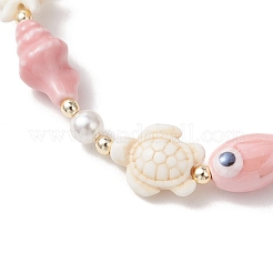 Braccialetti elastici in turchese sintetico&nbsp;BJEW-JB13556