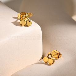 Pendientes de cereza de acero inoxidable 304&nbsp;EJEW-D324-01G