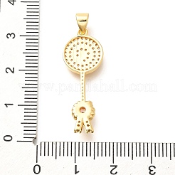 Pendentifs avec zircon cubiques à micro-pavés en laiton&nbsp;KK-G519-03G