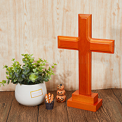 Decorazioni per display a croce in legno di pino&nbsp;AJEW-WH0083-30B