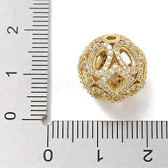 Perles de placage en laiton avec zircone cubique de micro pave&nbsp;KK-L224-019G