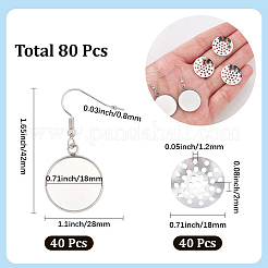 40 crochet de boucle d'oreille en acier inoxydable 304&nbsp;DIY-SC0033-77A
